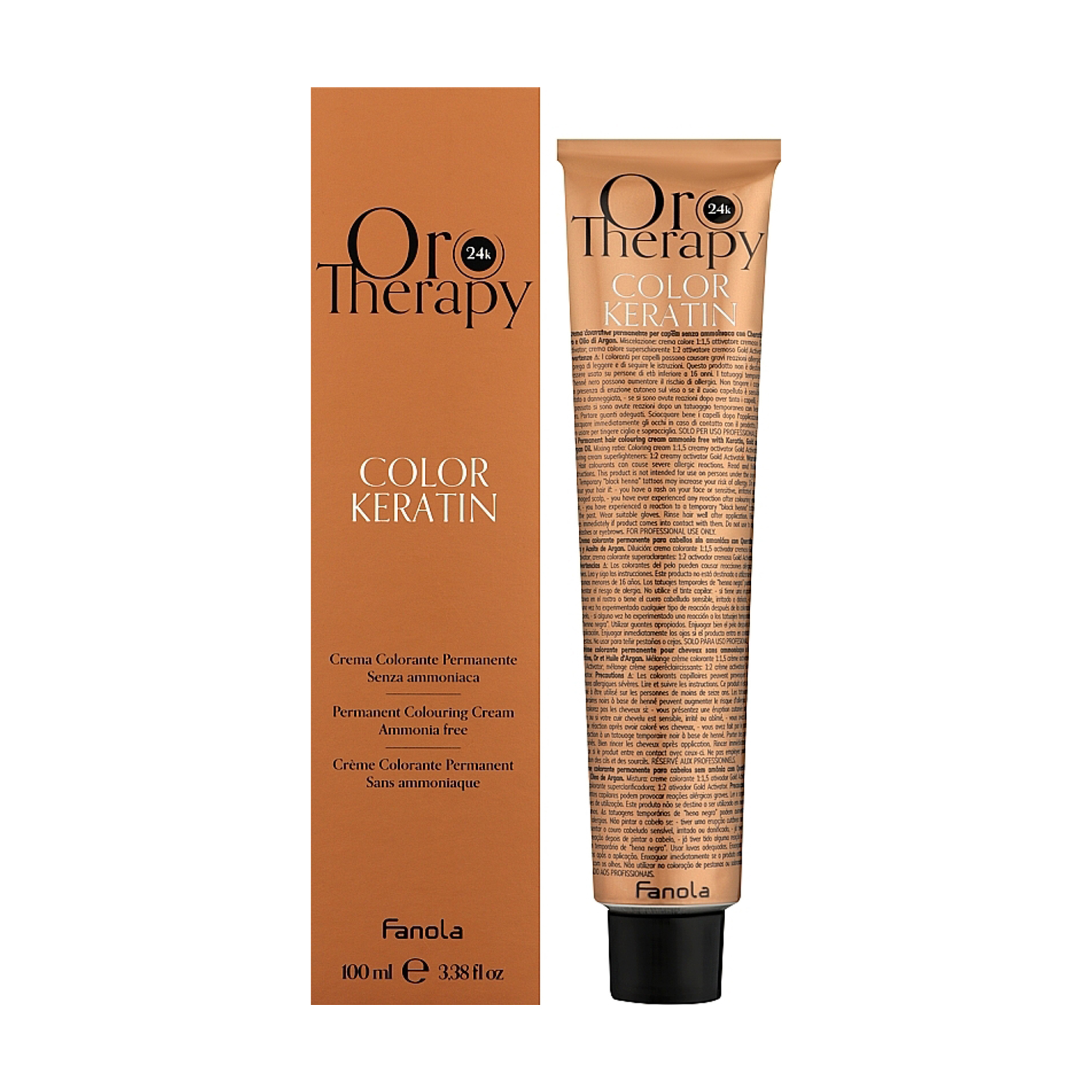 Безаміачна крем-фарба для волосся Fanola Oro Therapy Color Keratin Oro Puro 4.0 Chestnut, 100 мл